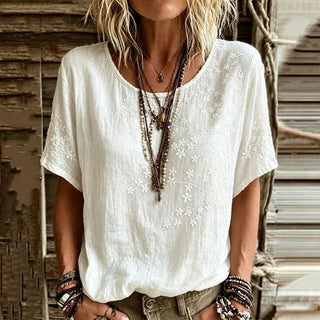 Casual T-shirt Med Blomstertryk