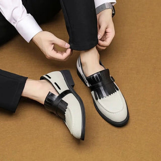 Maend Loafers med Kiltie Frynser & Spænde