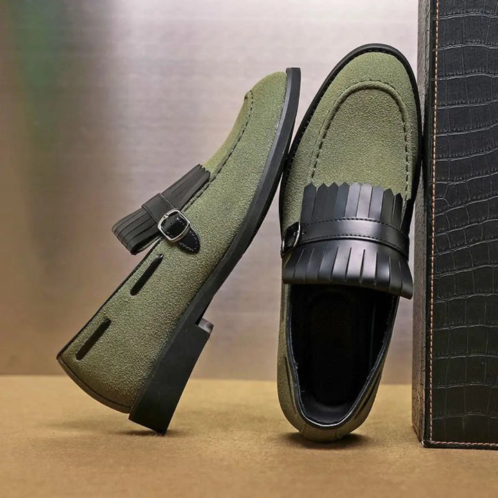 Maend Loafers med Kiltie Frynser & Spænde